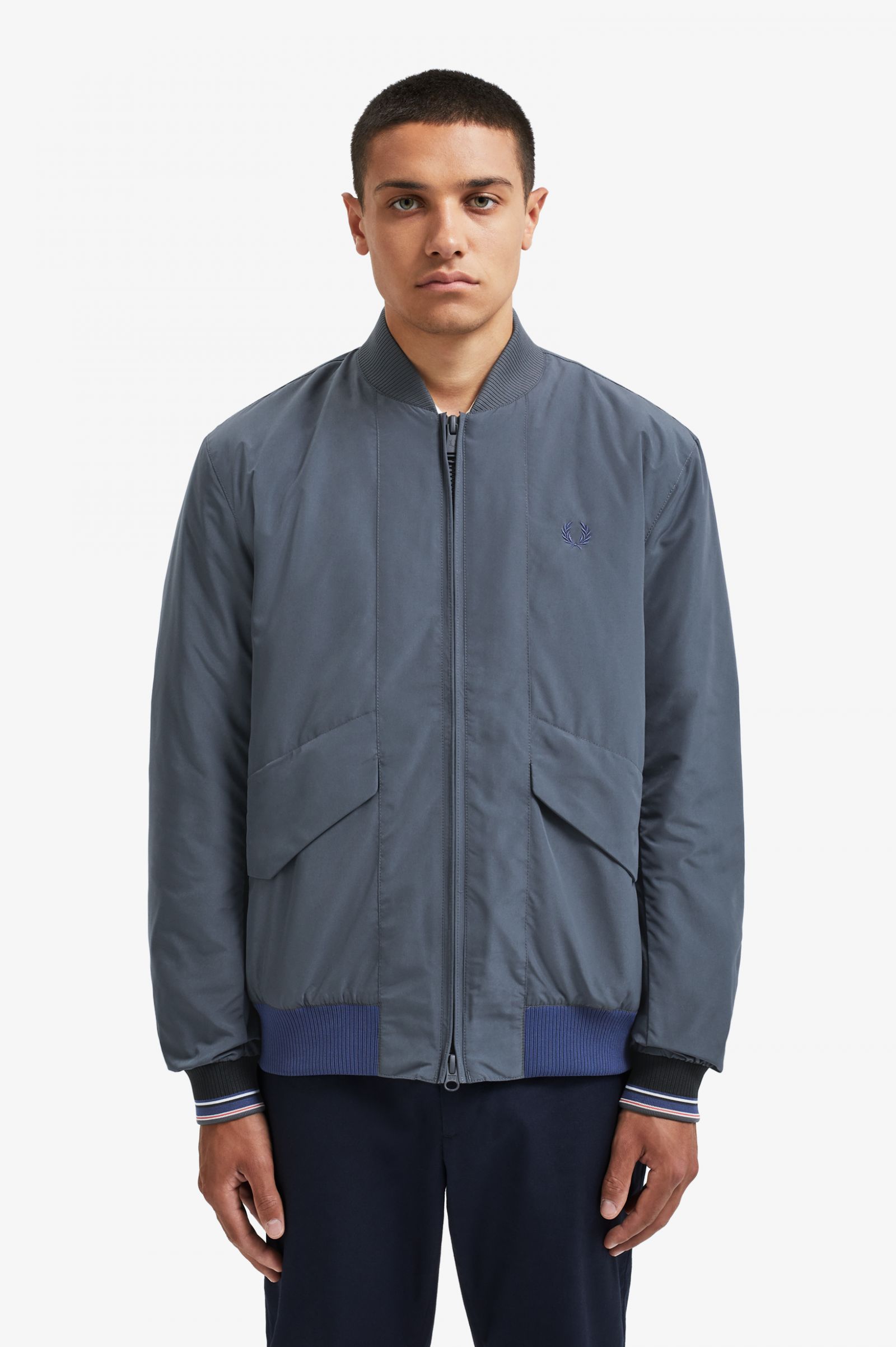 Quilted Bomber Jacket - Charcoal | Mens Coats & Jackets | Bomber ...